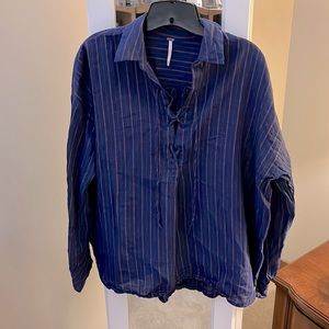 Free People blue stripe shirt